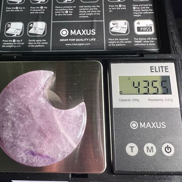 Amethyst Crystal Crescent Moon Carving Meditation Stone - Picture 9 of 9